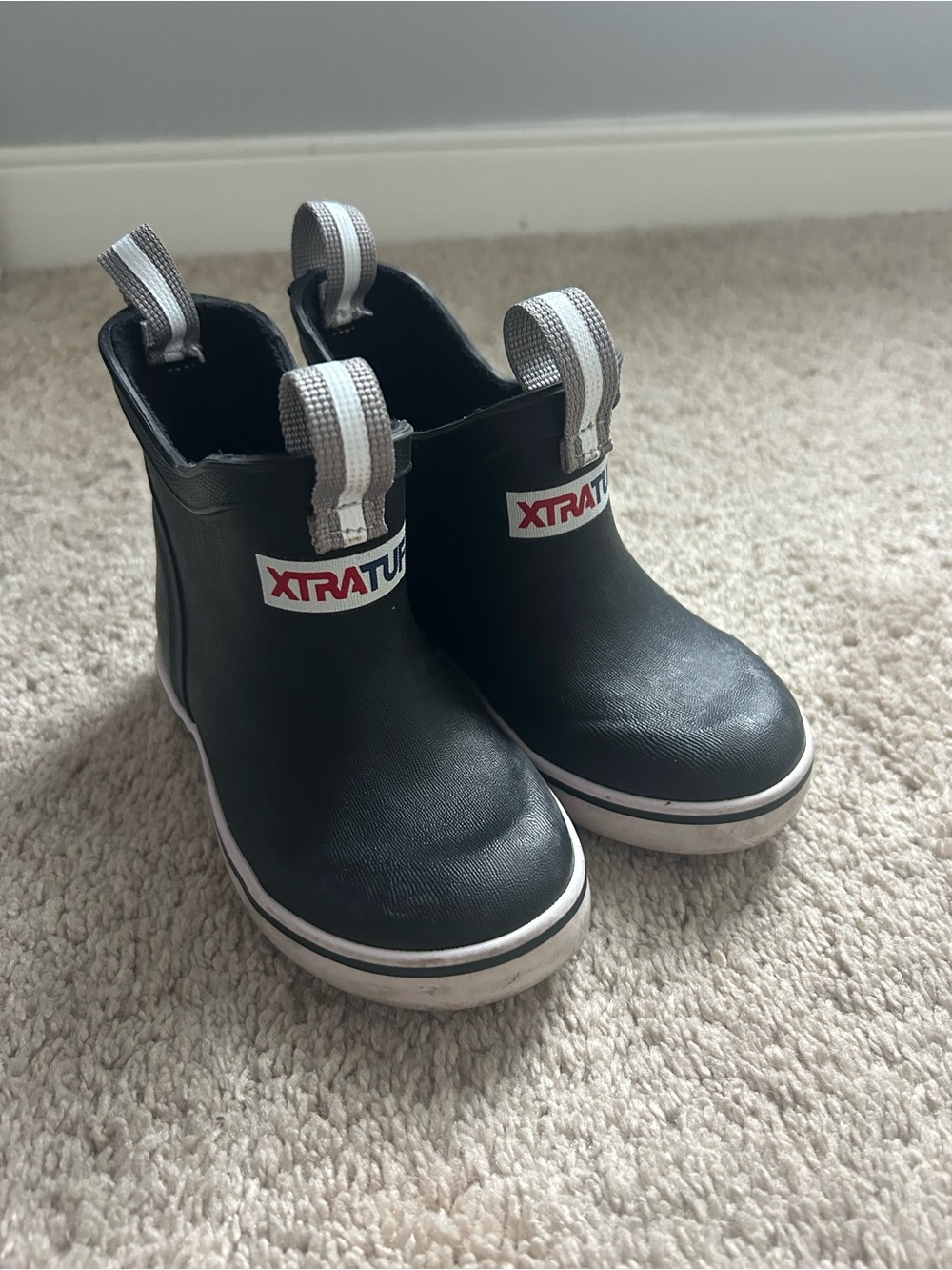 XTRATUF Kids Black Waterproof Pull-On Rain Boots